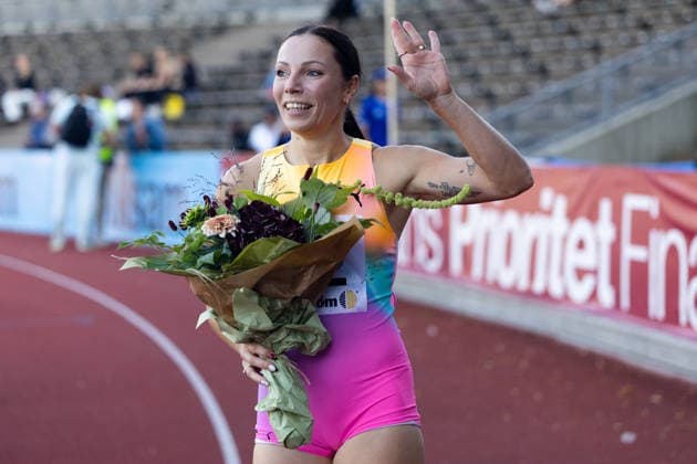 260824 Luca Kozak, Ungern, jublar efter segern i damernas 100 meter häck under friidrottstävlingen i Folksam Grand Prix den 24 augusti 2026 i Göteborg. *** August 24, 2026: Luca Kozak of Hungary celebrates her victory in the women’s 100-meter hurdles at the Folksam Grand Prix track and field meet on August 24, 2026, in Gothenburg  Copyright: MICHAELxERICHSEN BB260824MI046