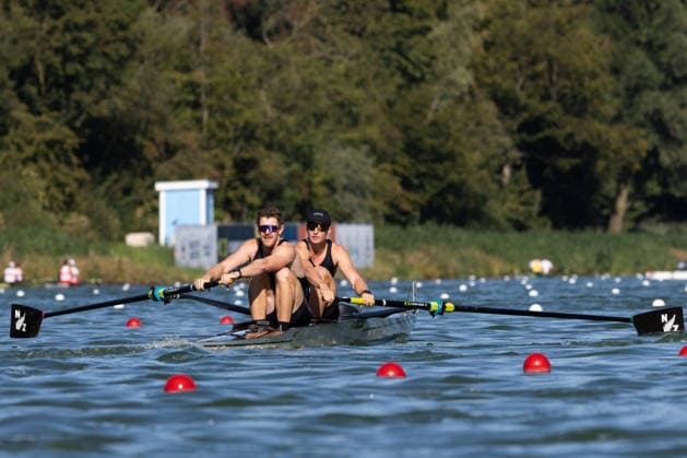 RECORD DATE NOT STATED 24th August 2026; Bosbaan, Amsterdam, Holland, Netherlands; 2026 World Rowing Championships, Day One; Heat Race; New Zealand Mens Pair (M2-) with Oliver Welch and Benjamin Taylor AnthonyxBenoit