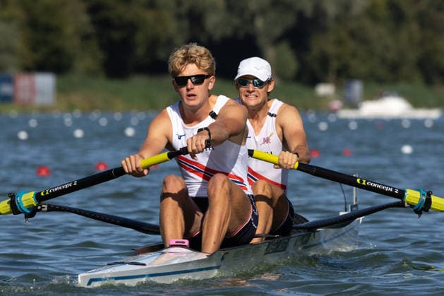RECORD DATE NOT STATED 24th August 2026; Bosbaan, Amsterdam, Holland, Netherlands; 2026 World Rowing Championships, Day One; Heat Race; Norway Mens Pair (M2-) with Jonathan Wang-Norderud and Syvert Senumstad AnthonyxBenoit