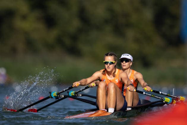 RECORD DATE NOT STATED 24th August 2026; Bosbaan, Amsterdam, Holland, Netherlands; 2026 World Rowing Championships, Day One; Heat Race; Netherlands Womens Double Sculls (W2x) with Roos de Jong and Benthe Boonstra AnthonyxBenoit