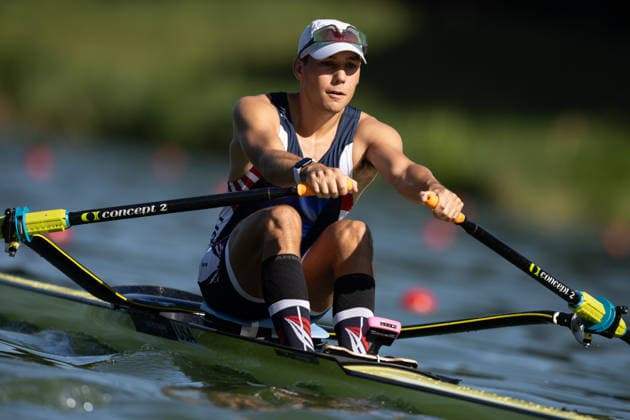 RECORD DATE NOT STATED 24th August 2026; Bosbaan, Amsterdam, Holland, Netherlands; 2026 World Rowing Championships, Day One; Heat Race; United States Lightweight Mens Single Sculls (LM1x) with Justin Schmidt AnthonyxBenoit