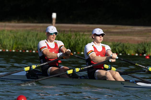 RECORD DATE NOT STATED 24th August 2026; Bosbaan, Amsterdam, Holland, Netherlands; 2026 World Rowing Championships, Day One; Heat Race; Belgium Mens Double Sculls (M2x) with Aaron Andries and Tibo Vyvey AnthonyxBenoit