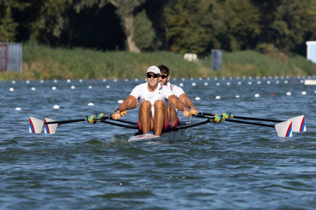 RECORD DATE NOT STATED 24th August 2026; Bosbaan, Amsterdam, Holland, Netherlands; 2026 World Rowing Championships, Day One; Heat Race; Serbia Mens Double Sculls (M2x) with Martin Mackovic and Nikolaj Pimenov AnthonyxBenoit