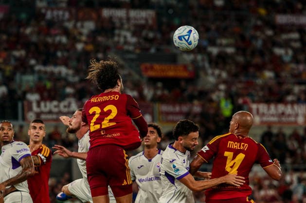 IPA87771277 - Mario Hermoso of AS Roma during the AS Roma vs. ACF Fiorentina Italian Serie A soccer match in Rome, Italy, on August 24, 2026  Copyright: xRaffaelexConti IPAxSportx xx 87771277