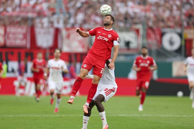 24.08.2026, Herren, Fussball, Saison 2026 2027, DFB-Pokal, 1. Runde: FC Wuerzburger Kickers - 1. FC Koeln Daniel Hägele ( 22, FC Würzburger Kickers) und Ragnar Ache ( 9, 1. FC Köln), DFL DFB REGULATES PROHIBIT ANY USE OF PHOTOGRAPHS AS IMAGE SEQUENCES AND OR QUASI-VIDEO Wuerzburg FLYERALARM Arena Bayern Deutschland *** August 24, 2026, Men s Soccer, 2026–2027 Season, DFB Cup, First Round: FC Würzburger Kickers vs. 1. FC Köln—Daniel Hägele (22), FC Würzburger Kickers, and Ragnar Ache (9), 1. FC Köln, DFL and DFB regulations prohibit any use of photographs as image sequences and or quasi-video. Würzburg FLYERALARM Arena, Bavaria, Germany