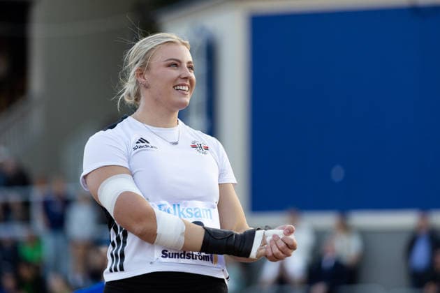 260824 Axelina Johansson, Hässelby SK, tävlar i damernas kula under friidrottstävlingen i Folksam Grand Prix den 24 augusti 2026 i Göteborg. *** August 24, 2026: Axelina Johansson of Hässelby SK will compete in the women’s shot put at the Folksam Grand Prix track and field meet on August 24, 2026, in Gothenburg  Copyright: MICHAELxERICHSEN BB260824MI062