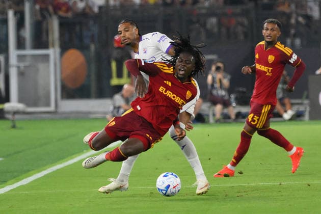 SOCCER - Serie A - AS Roma vs. ACF Fiorentina Photo by IPA ABACAPRESS.COM87771061 - Roma s Manu Kone during the 2026–2027 Enilive Serie A match between AS Roma and ACF Fiorentina at the Olympic Stadium in Rome on August 24, 2026. Rome Italy  Copyright: xIPAxSport ABACAx