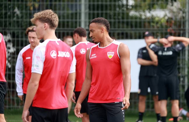 24.08.26 VfB Stuttgart Training Deutschland, Stuttgart, 24.08.2026, Fussball, Bundesliga, Saison 2026 2027, VfB Stuttgart Training: Jamie Leweling. *** August 24, 2026 VfB Stuttgart Practice Germany, Stuttgart, August 24, 2026, Soccer, Bundesliga, 2026–2027 Season, VfB Stuttgart Practice Jamie Leweling