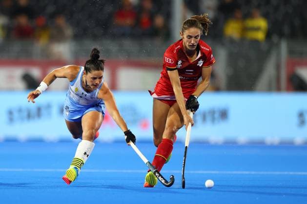 Sport Bilder des Tages Belgium v Argentina - FIH Women s Hockey World Cup WAVRE, BELGIUM - AUGUST 24 : Judith Vandermeiren of Belgium in action pictured during the FIH Women s Hockey World Cup 2026 second phase group pool C match between Belgium and Argentina pictured on August 24, 2026 in Wavre, Belgium, 24-08-26 Wavre Belgium  Copyright: xXpix