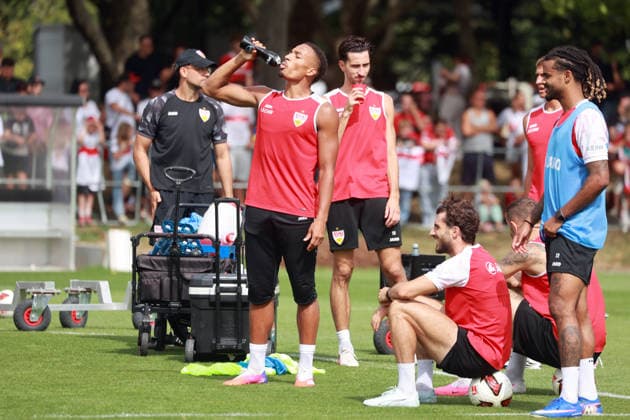 24.08.26 VfB Stuttgart Training Deutschland, Stuttgart, 24.08.2026, Fussball, Bundesliga, Saison 2026 2027, VfB Stuttgart Training: Jamie Leweling. *** August 24, 2026 VfB Stuttgart Practice Germany, Stuttgart, August 24, 2026, Soccer, Bundesliga, 2026–2027 Season, VfB Stuttgart Practice Jamie Leweling