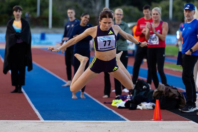 260824 Engla Nilsson, Örgryte IS, tävlar i damernas staende längd under friidrottstävlingen i Folksam Grand Prix den 24 augusti 2026 i Göteborg. *** August 24, 2026: Engla Nilsson of Örgryte IS will compete in the women’s standing long jump at the Folksam Grand Prix track and field meet on August 24, 2026, in Gothenburg  Copyright: MICHAELxERICHSEN BB260824MI068