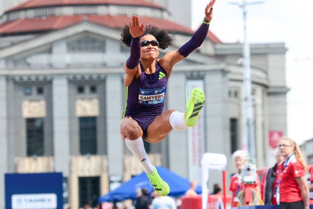 Sport Bilder des Tages Wanda Diamond League - Silesia Kamila Skolimowska Memorial 2026 Jazmin Sawyers during Wanda Diamond League - Silesia Kamila Skolimowska Memorial 2026 in Chorzow, Poland, on August 22, 2026 Chorzow Poland  Copyright: xFotoxOlimpikx originalFilename:jastrzebowski-wandadia260824_npn8F.jpg