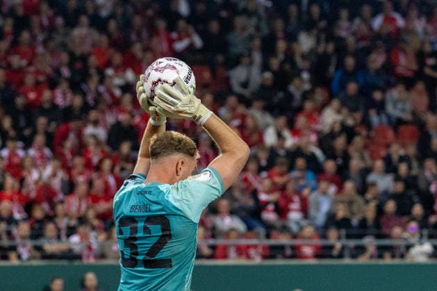 Deutschland: DFB Pokal, Saison 2026 2027, 24.08.2026, 1.Runde , Hallescher FC vs FC Schalke 04 , Leuna-Chemie-Stadion : Bendel, Luca (Hallescher FC, 32) *** Germany DFB Cup, 2026–2027 Season, August 24, 2026, First Round, Hallescher FC vs. FC Schalke 04, Leuna Chemie Stadion Bendel, Luca Hallescher FC, 32 Copyright: xMichellexLukax