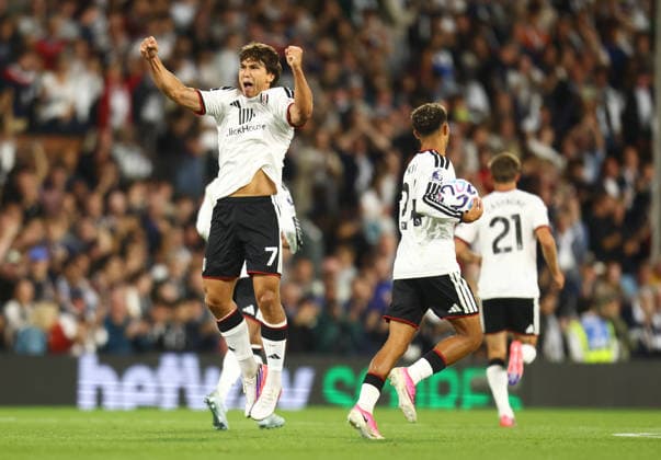 Fulham v Chelsea, English Premier League, Craven Cottage, London, 24 08 2026 Gonzalo Garcia (7) of Fulham celebrates scoring Fulham s second goal during the Premier League home game against Chelsea London Craven Cottage London GBR, UK NEWSPAPERS OUT Copyright: xMarkxGreenwoodx