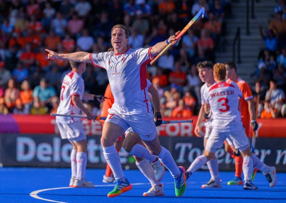 Hockey World Cup Day Ten England make a quick fire opening as Stuart Rushmere scores his first goal during the crucial Pool E match against Netherlands in the 2026 FIH Hockey World Cup at Wagener Stadium, Amstelveen 24 08 2026 UK Newspapers OUT Copyright: xGraemexWilcocksonx FIL-23822-0087
