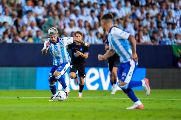 August 24, 2026, Malaga, Malaga, Spain: Juan Cruz of Malaga CF in action during the Spanish league, LaLiga EA Sports, football match played between Malaga CF and RC Deportivo at La Rosaleda stadium on August 24, 2026, in Malaga, Spain. Malaga Spain - ZUMAa181 20260824_zaa_a181_114 Copyright: xJoaquinxCorcherox