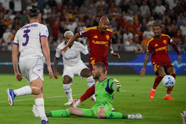 SOCCER - Serie A - AS Roma vs. ACF Fiorentina Photo by IPA ABACAPRESS.COM87772389 - Roma s Donyell Malen scored the third goal in a 3-0 victory during the 2026 2027 Enilive Italian Serie A match between AS Roma and ACF Fiorentina at the Olympic Stadium in Rome on August 24, 2026. Rome Italy  Copyright: xIPAxSport ABACAx