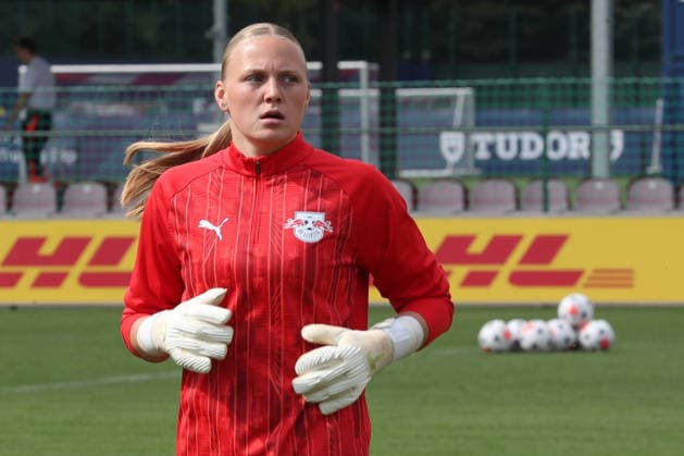 Google Pixel Women s Bundesliga, RB Leipzig vs. Bayer Leverkusen, August 23, 2026; Goalkeeper Mirja Kropp, age 44; RB Leipzig Soccer; Google Pixel Women s Bundesliga; 2026–2027 Season; Matchday 1: RB Leipzig vs. Bayer 04 Leverkusen on August 23, 2026, Cottaweg Training Center, Leipzig. DFB regulations prohibit any use of photographs as image sequences and or quasi-video. Copyright: xBEAUTIFULxSPORTS JanxKaeferx