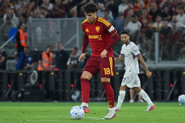 Soccer, Serie A match , Roma v Fiorentina Matias Soule of Roma during the Serie A match between Roma v Fiorentina at Olympic stadium. Rome (Italy), August 24th, 2026 Imago-Images Emmefoto Copyright: xImago-Images Emmefotox