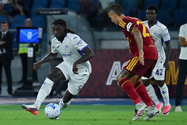 Soccer, Serie A match , Roma v Fiorentina Moise Kean of Fiorentina during the Serie A match between Roma v Fiorentina at Olympic stadium. Rome (Italy), August 24th, 2026 Imago-Images Emmefoto Copyright: xImago-Images Emmefotox