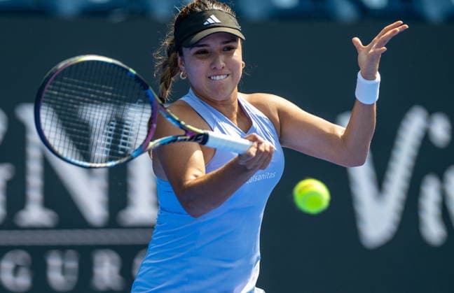 Monterrey Tennis Open Maria Camila Osorio of Colombia in action against Ann Li of the USA during their round of 32 tennis match at the Monterrey Open tennis tournament in Monterrey, Mexico, 24 August 2026. MONTERREY Mexico  Copyright: xMIGUELxSIERRAx