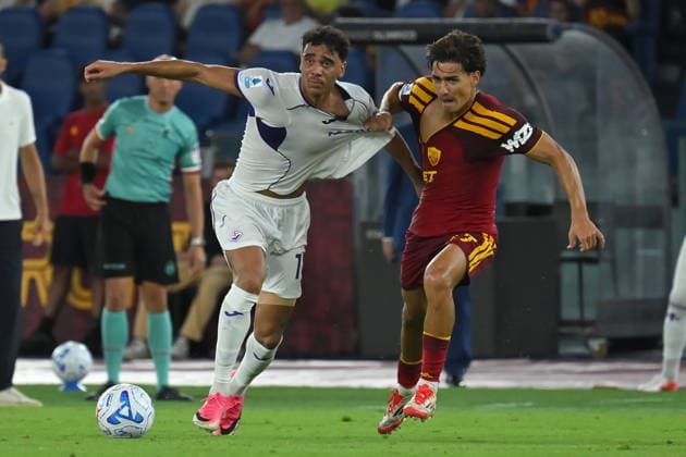 IPA87774965 - During the Serie A match between Roma and Fiorentina at the Olympic Stadium. Rome (Italy), August 24, 2026 Mattia Vian  Copyright: xMattiaxVian IPAxSportx xx 87774965