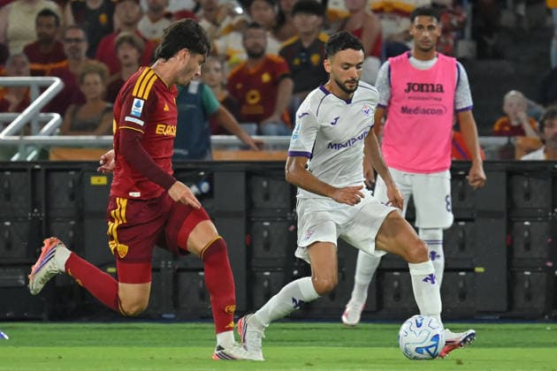 SOCCER - Serie A - AS Roma vs. ACF Fiorentina Photo by IPA ABACAPRESS.COM87774981 - During the Serie A match between Roma and Fiorentina at the Olympic Stadium in Rome (Italy), August 24, 2026. Mattia Vian Rome Italy  Copyright: xIPAxSport ABACAx