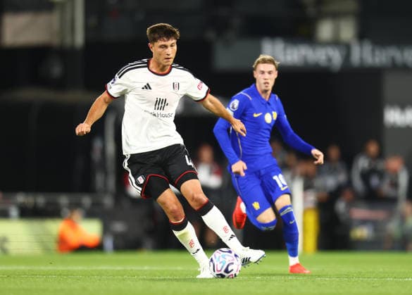 Fulham v Chelsea, English Premier League, Craven Cottage, London, 24 08 2026 Jorge Cuenca (4) of Fulham in action during the Premier League home game against Chelsea London Craven Cottage London GBR, UK NEWSPAPERS OUT Copyright: xMarkxGreenwoodx