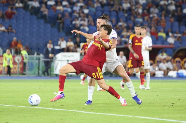 SOCCER - Serie A - AS Roma vs. ACF Fiorentina Photo by IPA ABACAPRESS.COM87775251 - Niccolo Pisilli of Associazione Sportiva Roma scores the goal to make it 4-0 during the 2026 2027 Serie A match between A.S. Roma and ACF Fiorentina at the Stadio Olimpico in Rome, Italy. Rome Italy  Copyright: xIPAxSport ABACAx