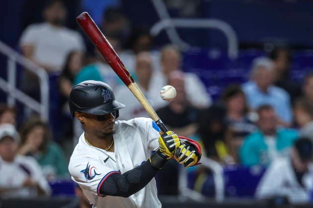 MLB, Baseball Herren, USA - Miami Marlins vs. Boston Red Sox Miami Marlins right fielder Esteury Ruiz in action during the Major League Baseball (MLB) game between the Miami Marlins and the Boston Red Sox in Miami, Florida, USA, 24 August 2026. MIAMI FLORIDA United States  Copyright: xCRISTOBALxHERRERA-ULASHKEVICHx