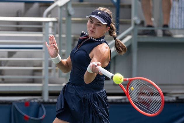 2026 US Open Championship NEW YORK, UNITED STATES - AUGUST 24: Kayla Day returns ball during a women s qualifying singles match 1st round of the 2026 US Open Championship at USTA Billie Jean King National Tennis Center on August 24, 2026 in Flushing, NY. Kayla Day lost in straight sets. Lev Radin Anadolu New york United States. Editorial use only. Please get in touch for any other usage.  Copyright: x2026xAnadoluxLevxRadinx