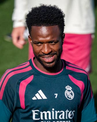 Real Madrid training session Vinicius Junior of Real Madrid CF is seen training with his teammates during the training session ahead of their LaLiga EA Sports football match against Real Sociedad at Ciudad Real Madrid on August 25, 2026 in Madrid, Spain. Madrid Ciudad Real Madrid Madrid Spain Copyright: xAlbertoxGardinx AGardin_20260825_Foot_Rea_Mad_Tra_0063
