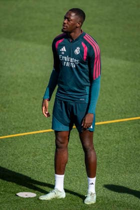 Real Madrid training session Ibrahima Konate of Real Madrid CF is seen training with his teammates during the training session ahead of their LaLiga EA Sports football match against Real Sociedad at Ciudad Real Madrid on August 25, 2026 in Madrid, Spain. Madrid Ciudad Real Madrid Madrid Spain Copyright: xAlbertoxGardinx AGardin_20260825_Foot_Rea_Mad_Tra_0106