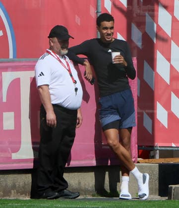 24.08.2026, FC Bayern Training, Fussball Muenchen, im Bild: Jamal Musiala (FC Bayern Muenchen) *** August 24, 2026, FC Bayern Training, Soccer, Munich, Pictured: Jamal Musiala, FC Bayern Munich