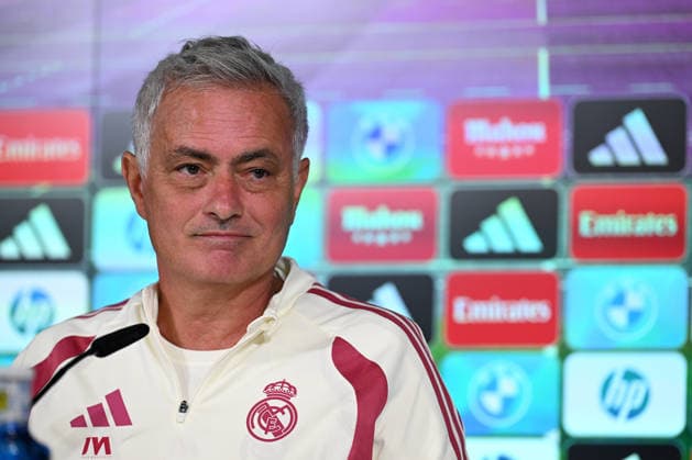 Real Madrid head coach Jose Mourinho MADRID, SPAIN - AUGUST 25: Real Madrid head coach Jose Mourinho answers questions during a press conference, PK, Pressekonferenz at the Valdebebas training complex in Madrid, Spain, on August 25, 2026. The team completed their final training session at the facility ahead of their upcoming opening match of the La Liga season against Real Sociedad. Burak Akbulut Anadolu Madrid Spain. Editorial use only. Please get in touch for any other usage.  Copyright: x2026xAnadoluxBurakxAkbulutx