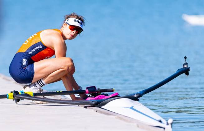 AMSTERDAM - Femke van de Vliet on the second day of the World Rowing Championships at the Bosbaan in the Amsterdam Forest. IRIS VAN DEN BROEK ANP xVIxANPxSportx xxANPxIVx 566241236 originalFilename: 566241236.jpg