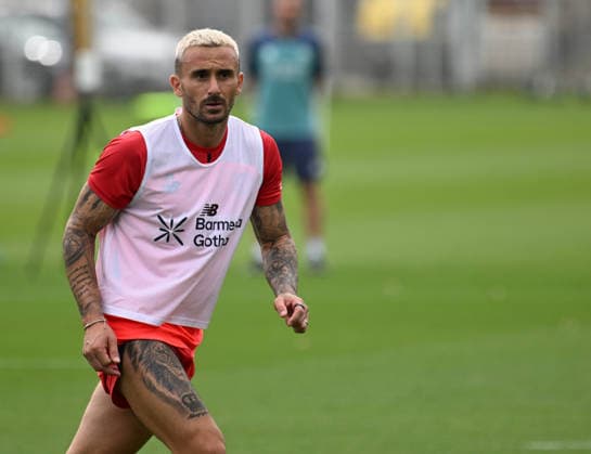 25.08.2026, xophax, Fussball 1.Bundesliga, Bayer 04 Leverkusen , Training , Saison 2026 2027. Aleix Garcia ( Bayer 04 ) Leverkusen *** August 25, 2026, xophax, Soccer, Bundesliga 1, Bayer 04 Leverkusen, Training, 2026–2027 Season, Aleix Garcia, Bayer 04 Leverkusen