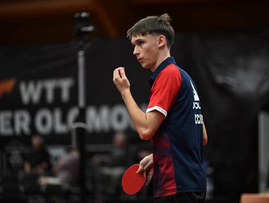 MenÂ s Singles, group 7 of Table tennis, Tischtennis during the WTT Feeder Olomouc, Czech Republic, August 25, 2026. Pictured Jindrich Moravek of Czech Republic. (CTKxPhoto LudekxPerina) CTKPhotoP2026082503485  CTKPhotoP2026082503485