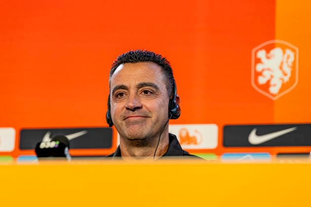 ZEIST Xavi Hernandez, head coach of the Netherlands national football team, during the Xavi Hernandez press conference, PK, Pressekonferenz at the KNVB Campus on 25 August 2026 in Zeist, the Netherlands. (Photo by DeFodi Images) - *** ZEIST Xavi Hernandez, head coach of the Netherlands national soccer team, during the Xavi Hernandez press conference at the KNVB Campus on August 25, 2026, in Zeist, the Netherlands. Photo by DeFodi Images