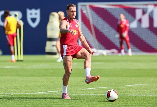 RB Leipzig - Training Bundesliga Leipzig, 25.08.2026, Trainingszentrum Cottaweg, Fußball Bundesliga , RB LEIPZIG - Training, Saisonvorbereitung zur Saison 2026 27 , Im Bild: David Raum (22, RB Leipzig) , *** RB Leipzig Training, Bundesliga, Leipzig, August 25, 2026, Cottaweg Training Center, Soccer, Bundesliga, RB LEIPZIG Training, Preseason for the 2026–27 Season, Pictured: David Raum (22), RB Leipzig, Picture Point