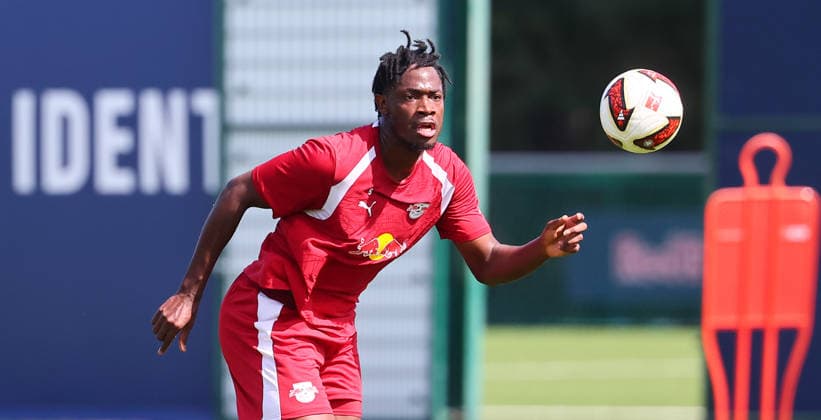 RB Leipzig - Training Bundesliga Leipzig, 25.08.2026, Trainingszentrum Cottaweg, Fußball Bundesliga , RB LEIPZIG - Training, Saisonvorbereitung zur Saison 2026 27 , Im Bild: El Chadaille Bitshiabu (5, RB Leipzig) , *** RB Leipzig Training, Bundesliga, Leipzig, August 25, 2026, Cottaweg Training Center, Bundesliga Soccer, RB LEIPZIG Training, Preseason for the 2026–27 Season, Pictured: El Chadaille Bitshiabu 5, RB Leipzig, Picture Point