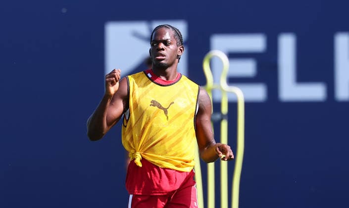 RB Leipzig - Training Bundesliga Leipzig, 25.08.2026, Trainingszentrum Cottaweg, Fußball Bundesliga , RB LEIPZIG - Training, Saisonvorbereitung zur Saison 2026 27 , Im Bild: Castello Lukeba (23, RB Leipzig) , *** RB Leipzig Training, Bundesliga, Leipzig, August 25, 2026, Cottaweg Training Center, Soccer, Bundesliga, RB LEIPZIG Training, Preseason for the 2026–27 Season, Pictured: Castello Lukeba, 23, RB Leipzig, Picture Point