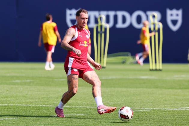 RB Leipzig - Training Bundesliga Leipzig, 25.08.2026, Trainingszentrum Cottaweg, Fußball Bundesliga , RB LEIPZIG - Training, Saisonvorbereitung zur Saison 2026 27 , Im Bild: David Raum (22, RB Leipzig) , *** RB Leipzig Training, Bundesliga, Leipzig, August 25, 2026, Cottaweg Training Center, Soccer, Bundesliga, RB Leipzig Training, Preseason for the 2026–27 Season, Pictured: David Raum 22, RB Leipzig, Picture Point