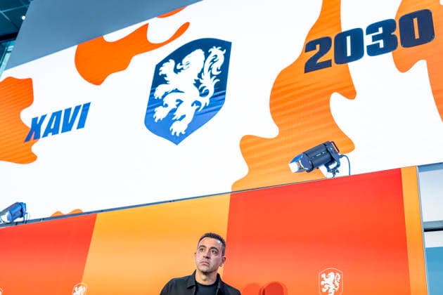 ZEIST Xavi Hernandez, head coach of the Netherlands national soccer team, during the Xavi Hernandez press conference at the KNVB Campus on August 25, 2026, in Zeist, the Netherlands. Photo by DeFodi Images