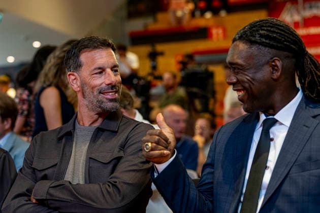 ZEIST Ruud van Nistelrooij, assistant coach of the Netherlands national team, and Clarence Seedorf, member of the KNVB Supervisory Board, during the press conference for Xavi Hernandez at the KNVB Campus on August 25, 2026, in Zeist, the Netherlands. Photo by DeFodi Images