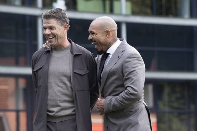 ZEIST , 25-08-2026 , KNVB Campus, Presentation of the new manager, trainer coach of Oranje (Dutch National Football Team) Xavi Hernandez Patrick Lodewijks and Nigel de Jong Presentation Xavi Hernandez  x206041617x Copyright: