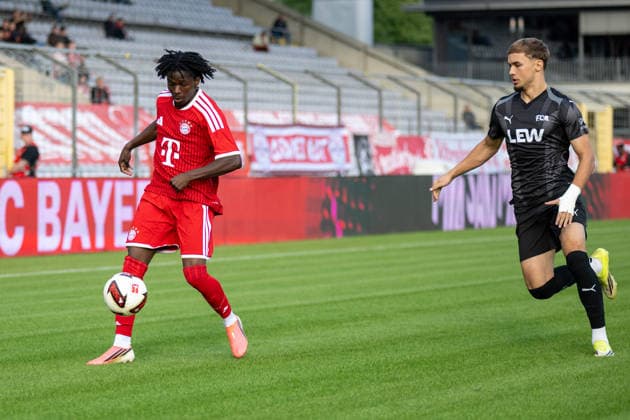 Oluwaseyi Wilson 7 (FC Bayern Muenchen Amatuere), FC Bayern II vs. FC Memmingen, Fussball, Regionalliga Bayern, 5. Spieltag, 25.08.2026 DFB regulations prohibit any use of photographs as image sequences and or quasi-video Muenchen Bayern Deutschland *** Oluwaseyi Wilson 7, FC Bayern Munich Amateurs, FC Bayern II vs. FC Memmingen, Soccer, Bavarian Regional League, Matchday 5, August 25, 2026. DFB regulations prohibit any use of photographs as image sequences and or quasi-video. Munich, Bavaria, Germany Copyright: xkolbert-press UlrichxGamelx