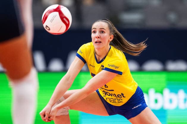 260825 Anna Haak of Sweden during the CEV EuroVolley 2026 group stage volleyball match between Sweden and Croatia on August 25, 2026 in Gothenburg. Photo: Mathias Bergeld BILDBYRAN kod MB MB1406 volleyboll volleyball cev eurovolley 2026 volleyboll-em sverige croatia sweden day 5 dam bbeng kroatien women kvinner *** August 25, 2026: Anna Haak of Sweden during the CEV EuroVolley 2026 group stage volleyball match between Sweden and Croatia on August 25, 2026 in Gothenburg. Photo by Mathias Bergeld, BILDBYRAN, code MB MB1406. volleyball, CEV EuroVolley 2026, European Volleyball Championship, Sweden, Croatia, Day 5, women s volleyball  Copyright: MATHIASxBERGELD BB260825MB014