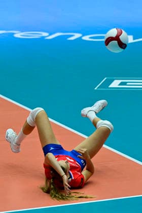 Bara Rejmanova of Czech Republic in action during the Women s European Volleyball Championships Group B match Czech Republic vs Ukraine, on August 25, 2026, in Brno, Czech Republic. (CTKxPhoto VaclavxSalek) CTKPhotoP2026082505869  CTKPhotoP2026082505869