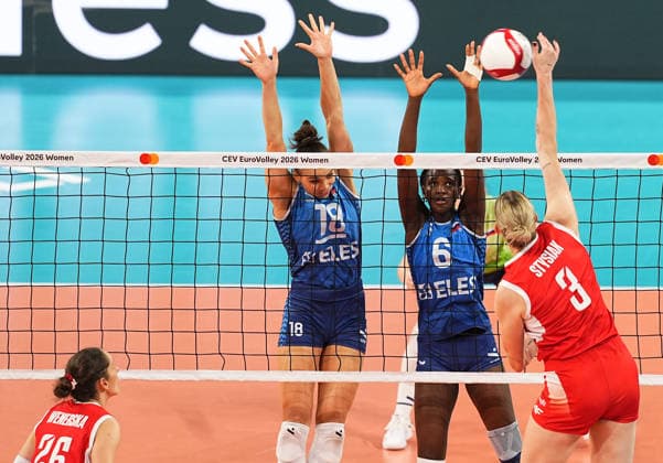 Poland v Slovenia - CEV EuroVolley 2026 ISTANBUL, TURKIYE - AUGUST 25: Magdalena Stysiak (3) of Poland in action against Fatoumatta Sillah (6) of Slovenia during CEV Women s European Volleyball Championship Group A match between Poland and Slovenia at Sinan Erdem Dome in Istanbul, Turkiye on August 25, 2026. Esra Bilgin Anadolu Istanbul Turkey. Editorial use only. Please get in touch for any other usage.  Copyright: x2026xAnadoluxEsraxBilginx